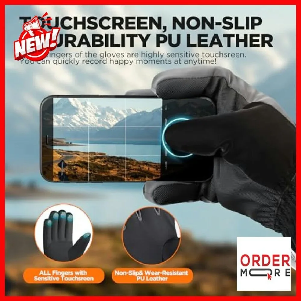 3M Thinsulate Thermal Ski Gloves Waterproof Touchscreen Unisex Cold Weather